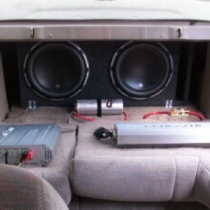 subwoofers facing inside of ride