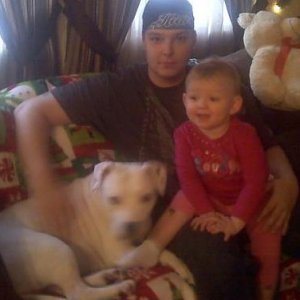 pictures of me, my pitbull, and my neice